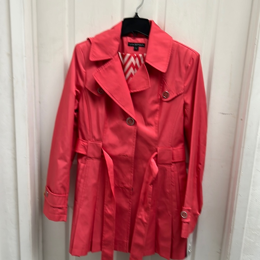 Via Spiga coral tench coat with hood
